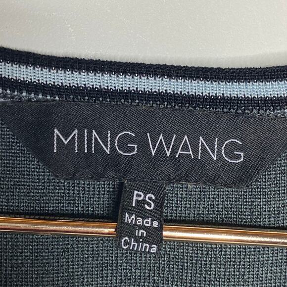 Ming Wang Womens Petite Small Sweater Shell Gray Sleeveless Tank Top Blue Stripe - Picture 6 of 8